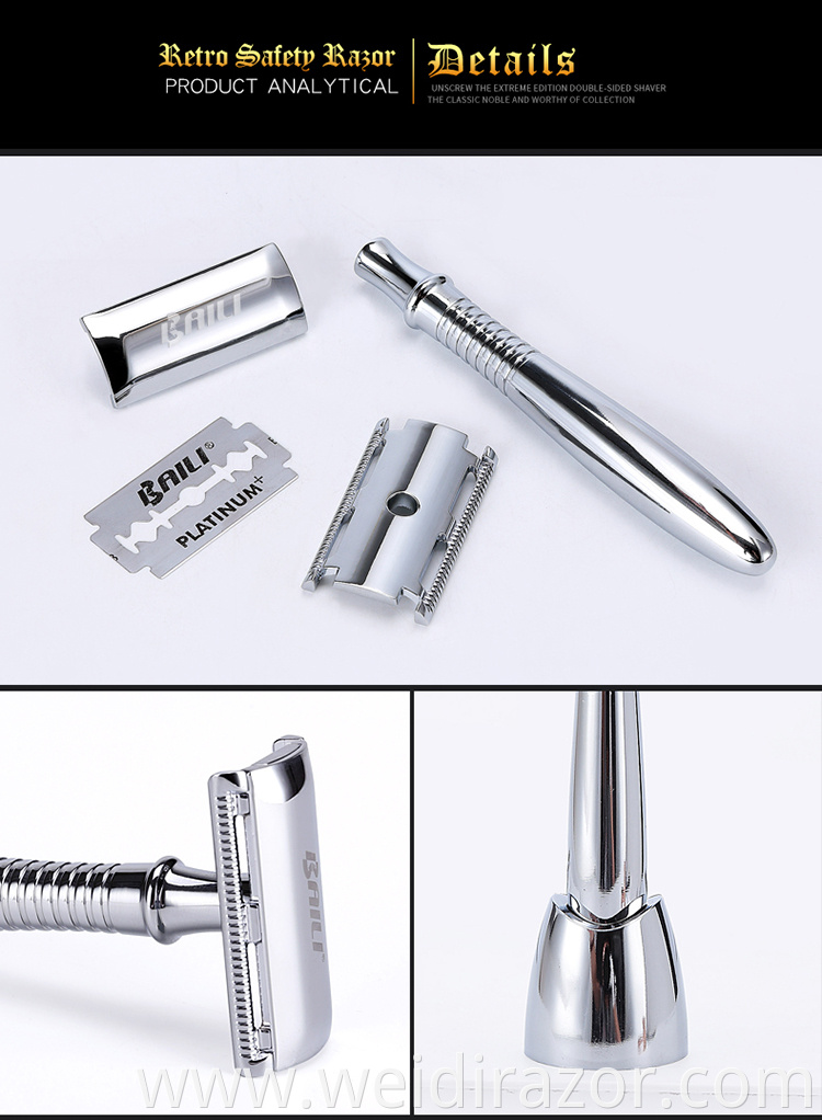 Personalized shaving safety razor Removable shaving blade Double blade shave razor for man